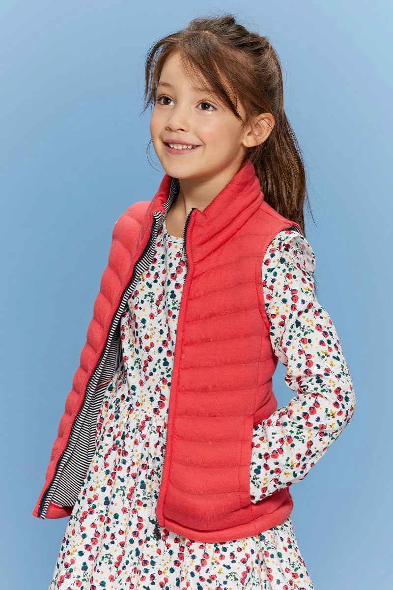 Girls' Sleevless Pink Teddy Jacket