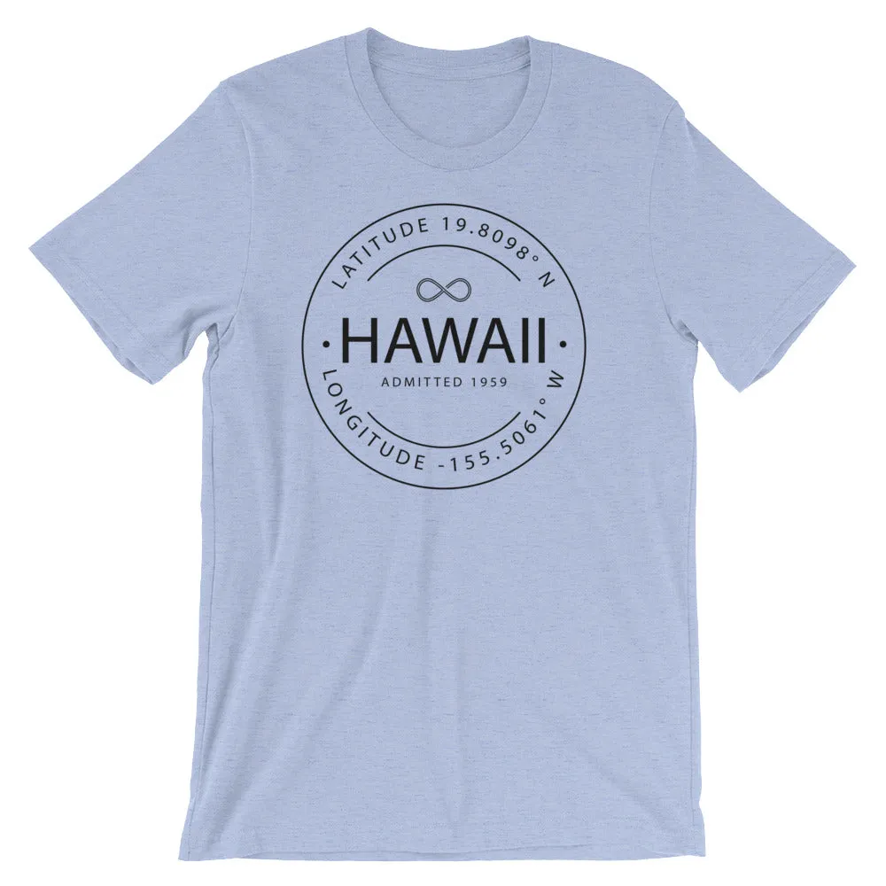 Hawaii - Short-Sleeve Unisex T-Shirt - Latitude & Longitude