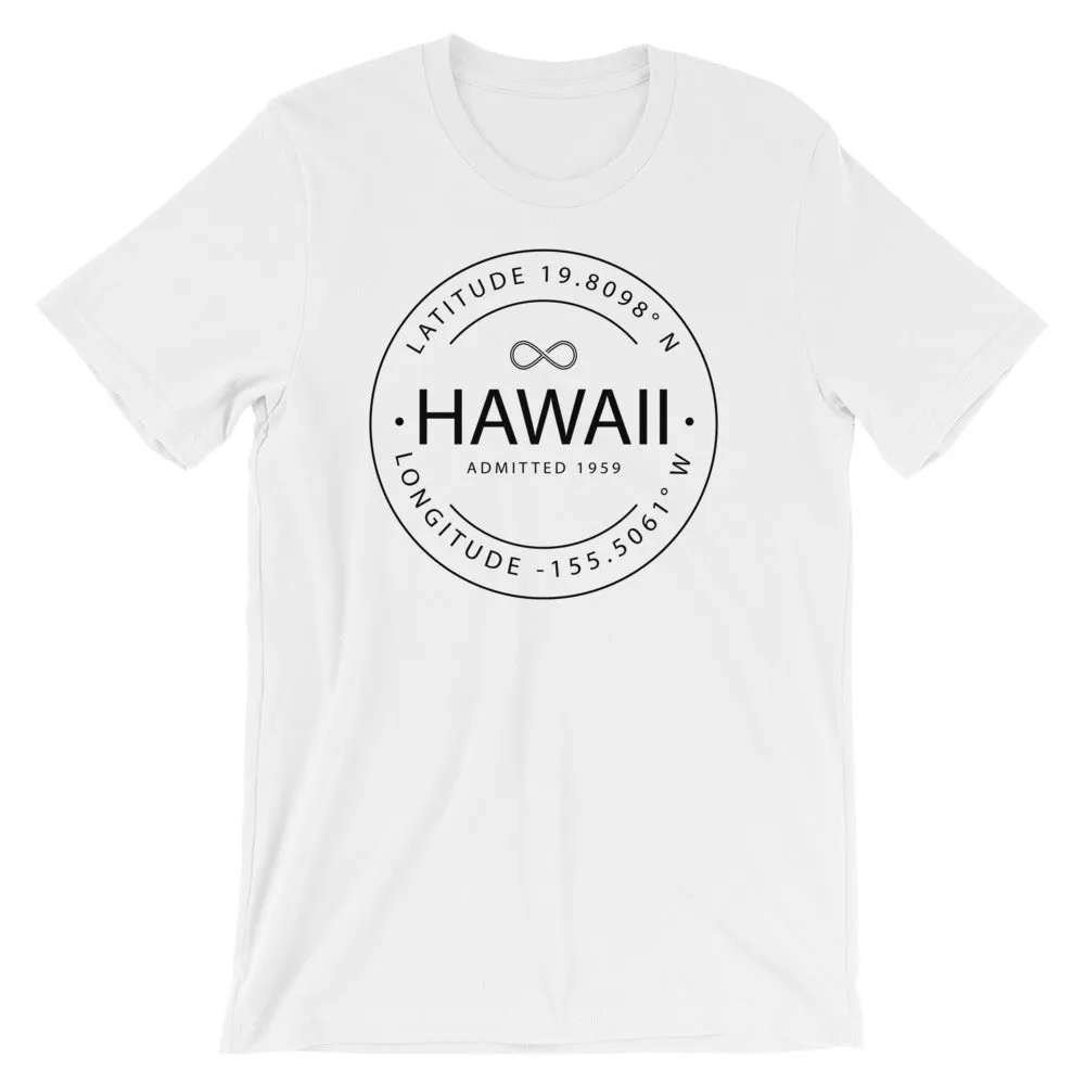 Hawaii - Short-Sleeve Unisex T-Shirt - Latitude & Longitude