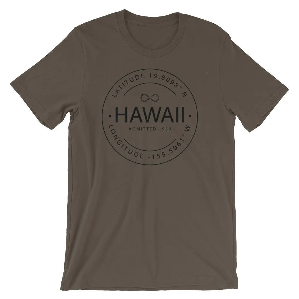 Hawaii - Short-Sleeve Unisex T-Shirt - Latitude & Longitude