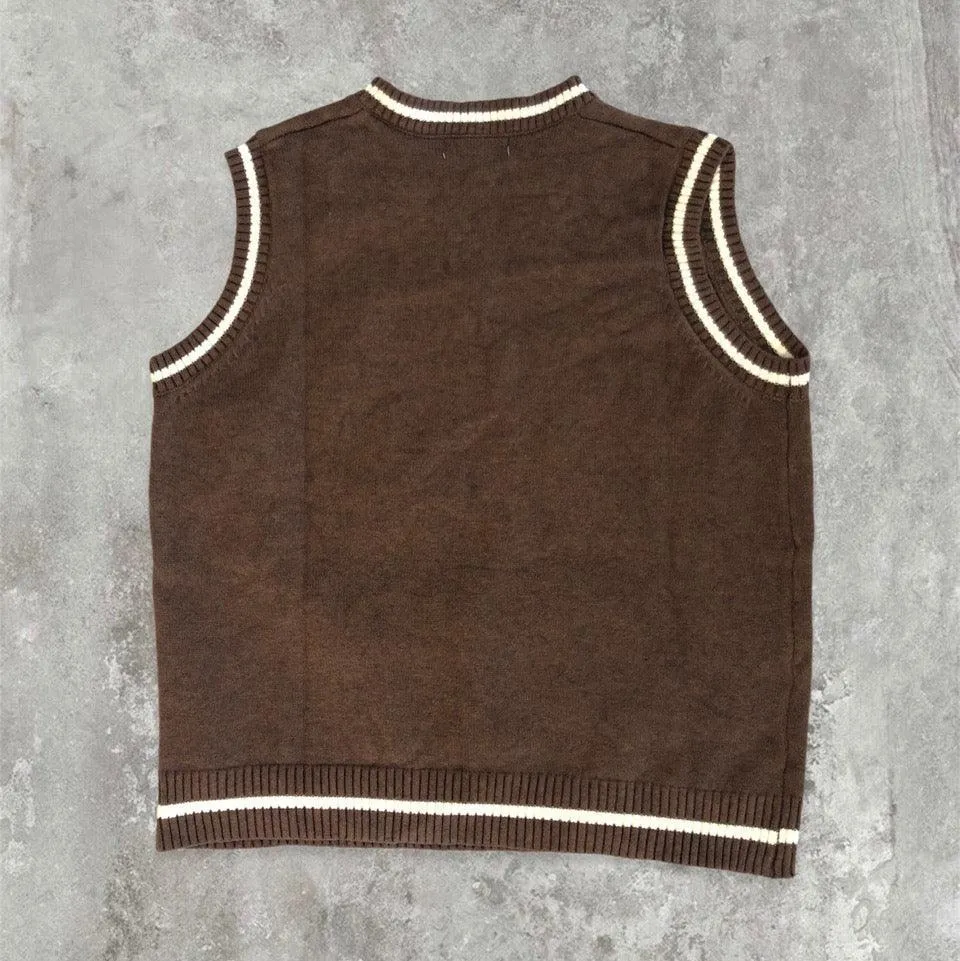 Heaven Can Wait Brown Skull Sweater Vest