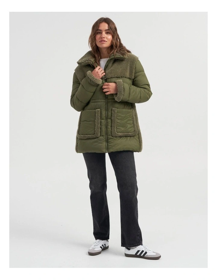 Iben Puffer Jacket in Green