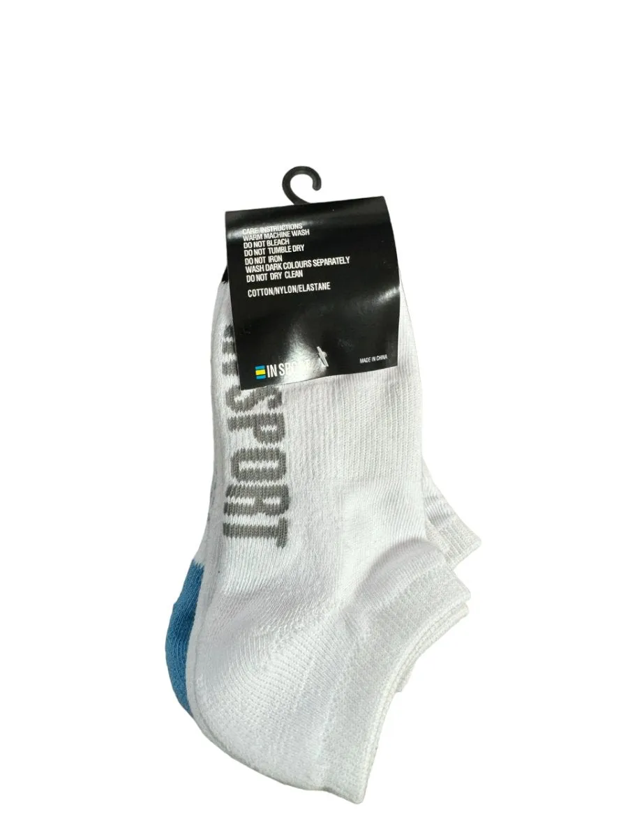 INSPORT KIDS 4 PACK ANKLE WHITE SOCKS (13 US-3 US)