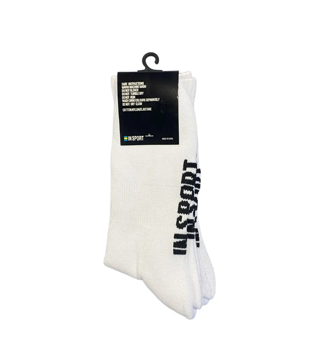 INSPORT MENS 2 PAIR CREW WHITE SOCKS 8-12