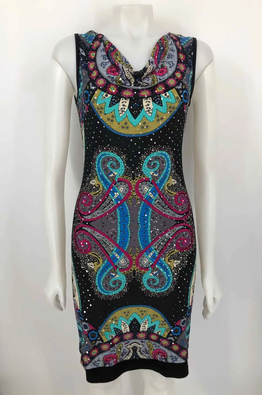 JOSEPH RIBKOFF Beige Multi-Color Paisley Size 6  (S) Dress