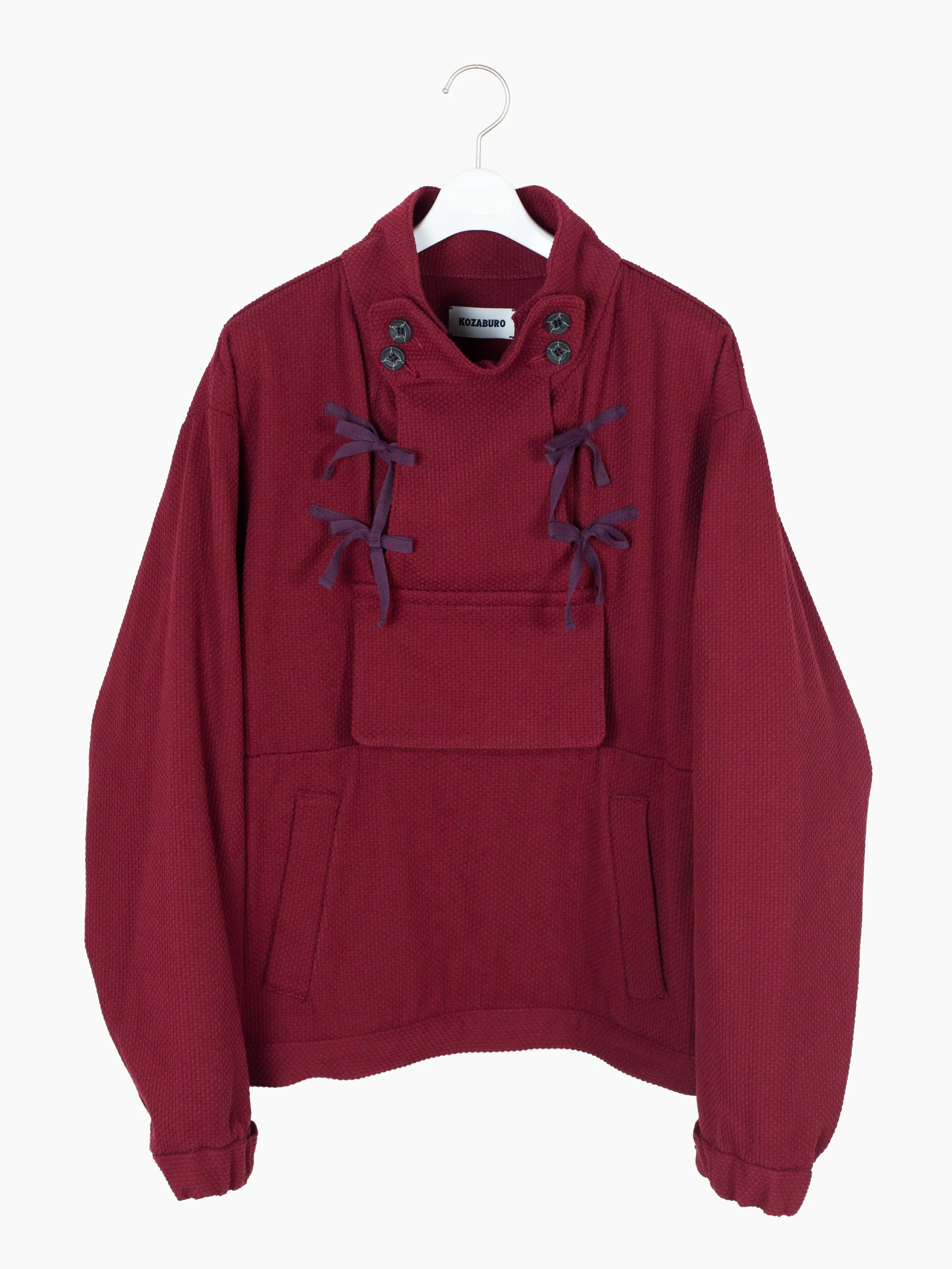 Kozaburo AW23 Burgundy Sashiko Monk Jacket