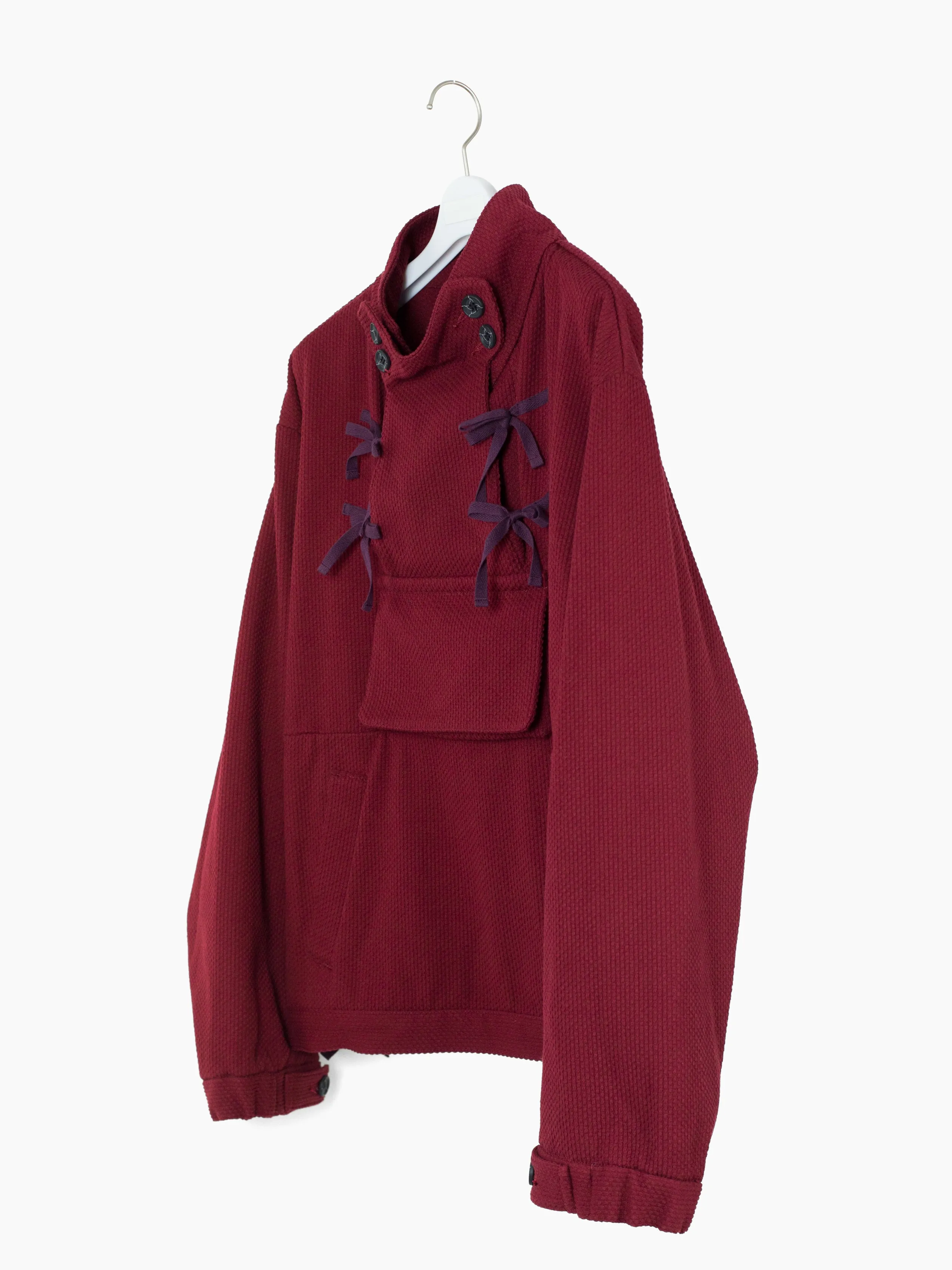 Kozaburo AW23 Burgundy Sashiko Monk Jacket