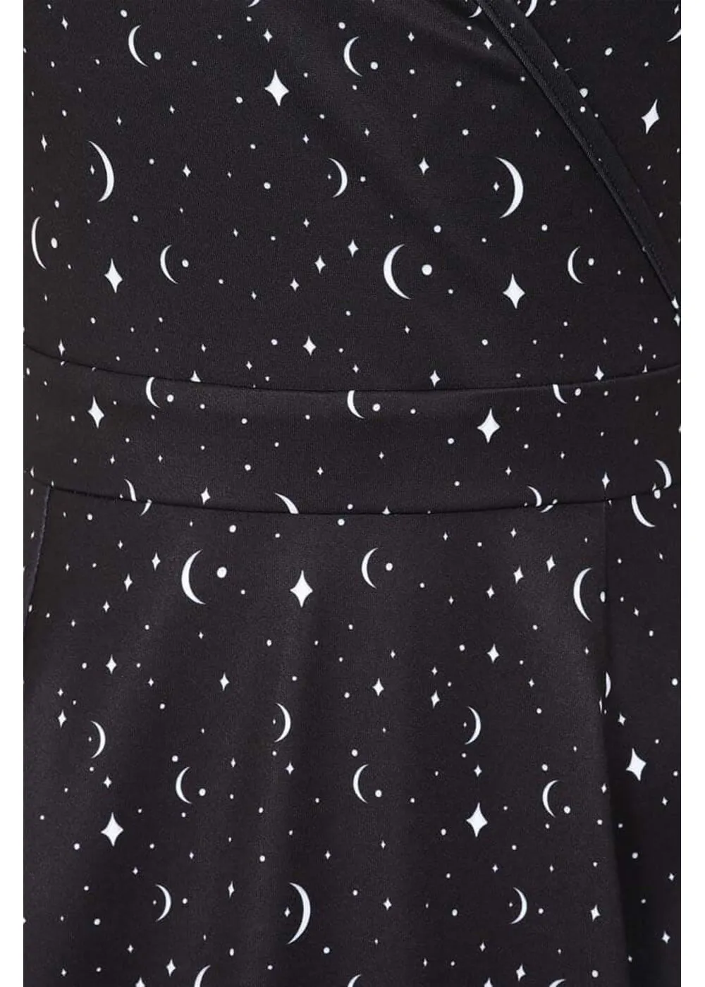 Lady V Lady Voluptuous Lyra Moon and Stars 50's Swing Dress Black