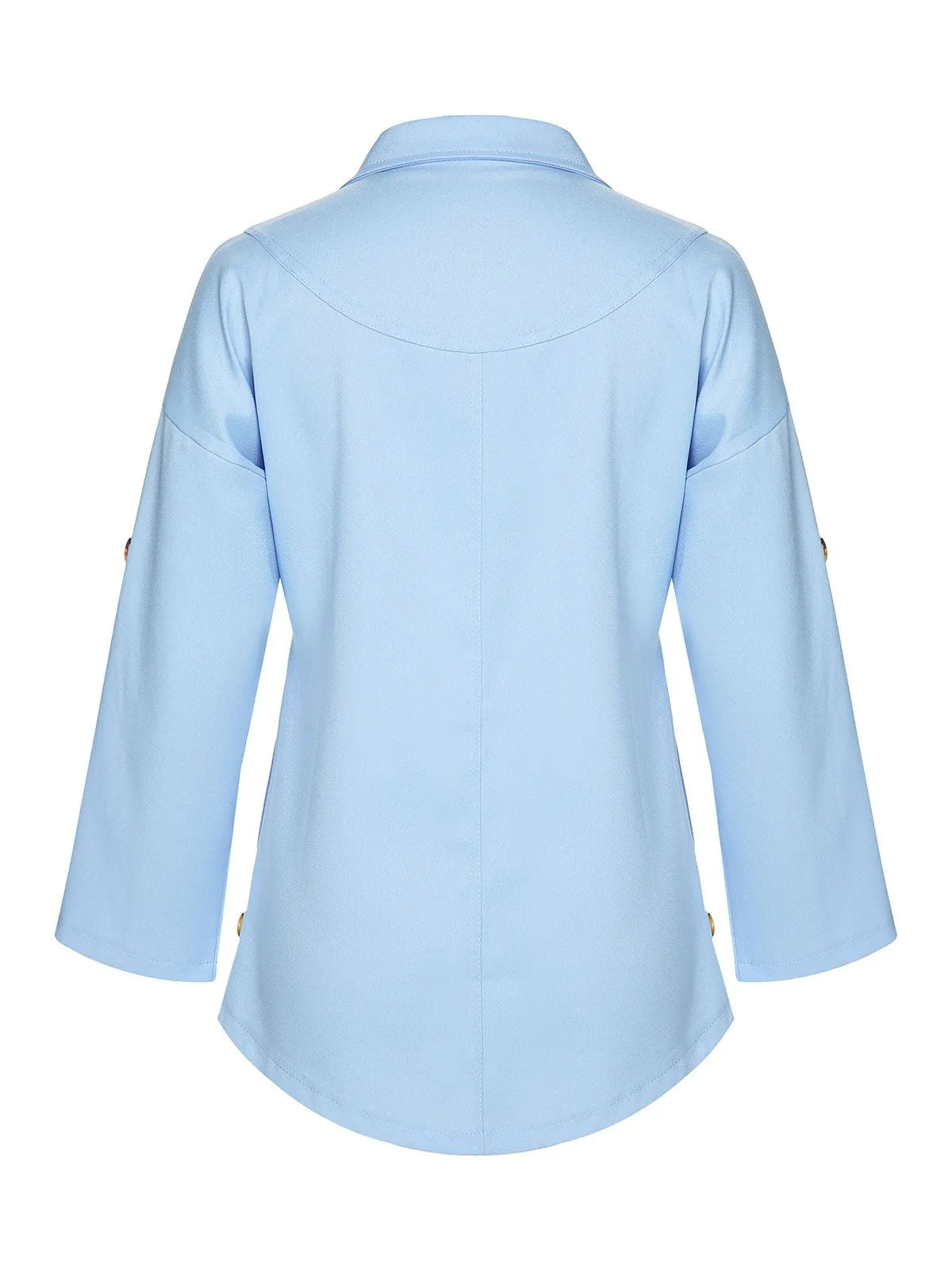 Light Blue 1950s Irregular Suit Collar Jacket