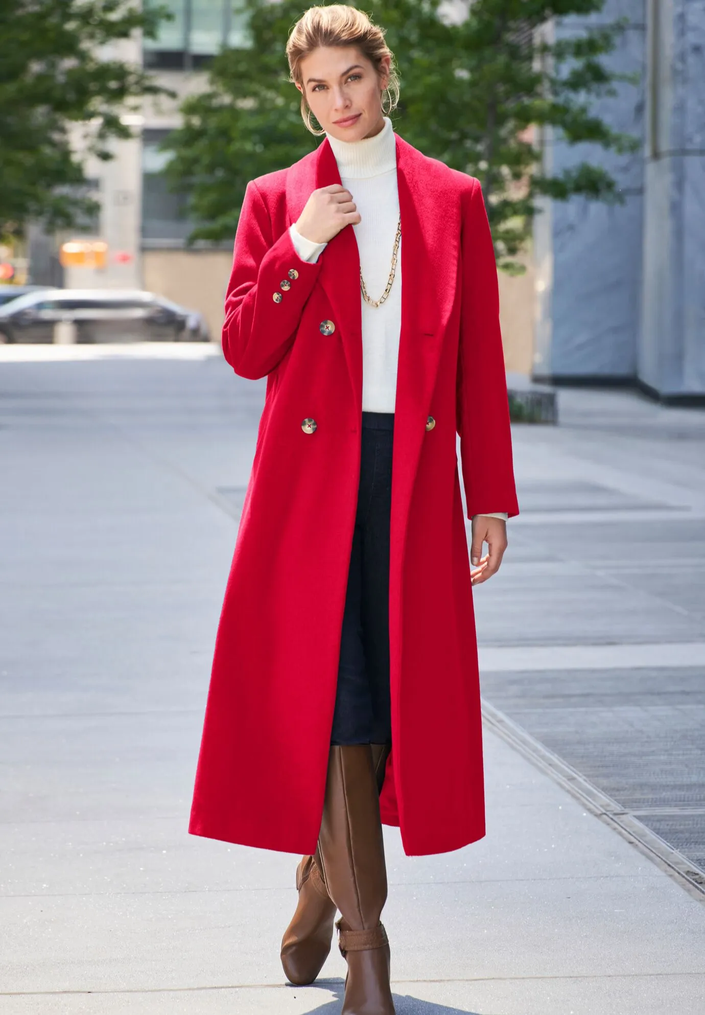 Long Shawl Collar Wool Coat