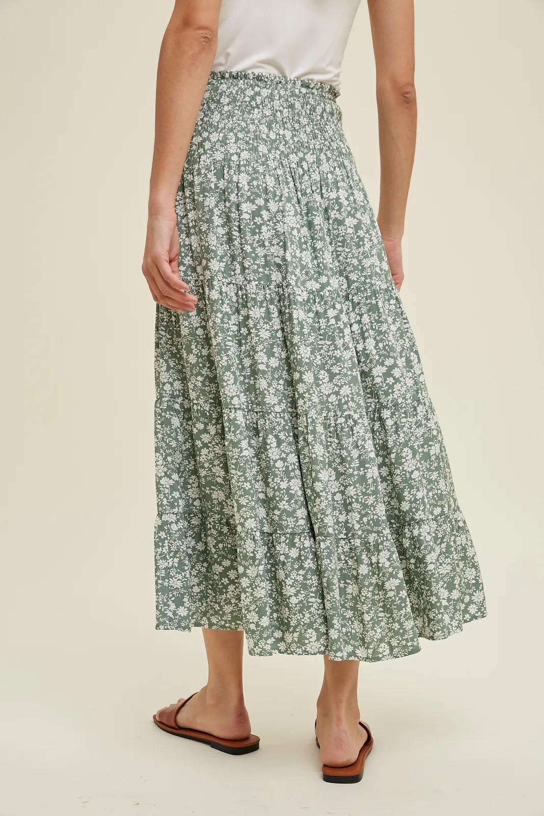 Lucy Floral Print Midi Skirt