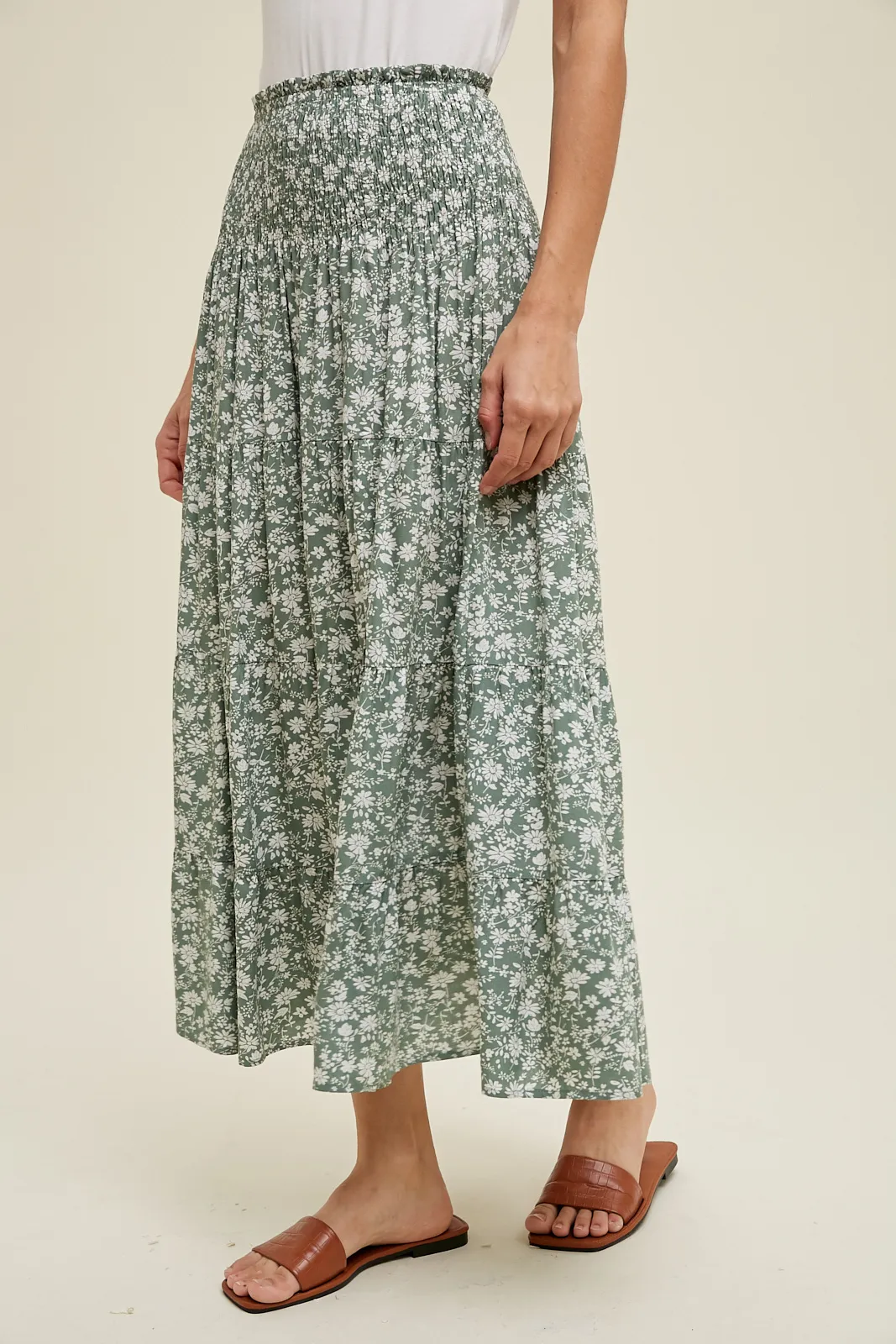 Lucy Floral Print Midi Skirt