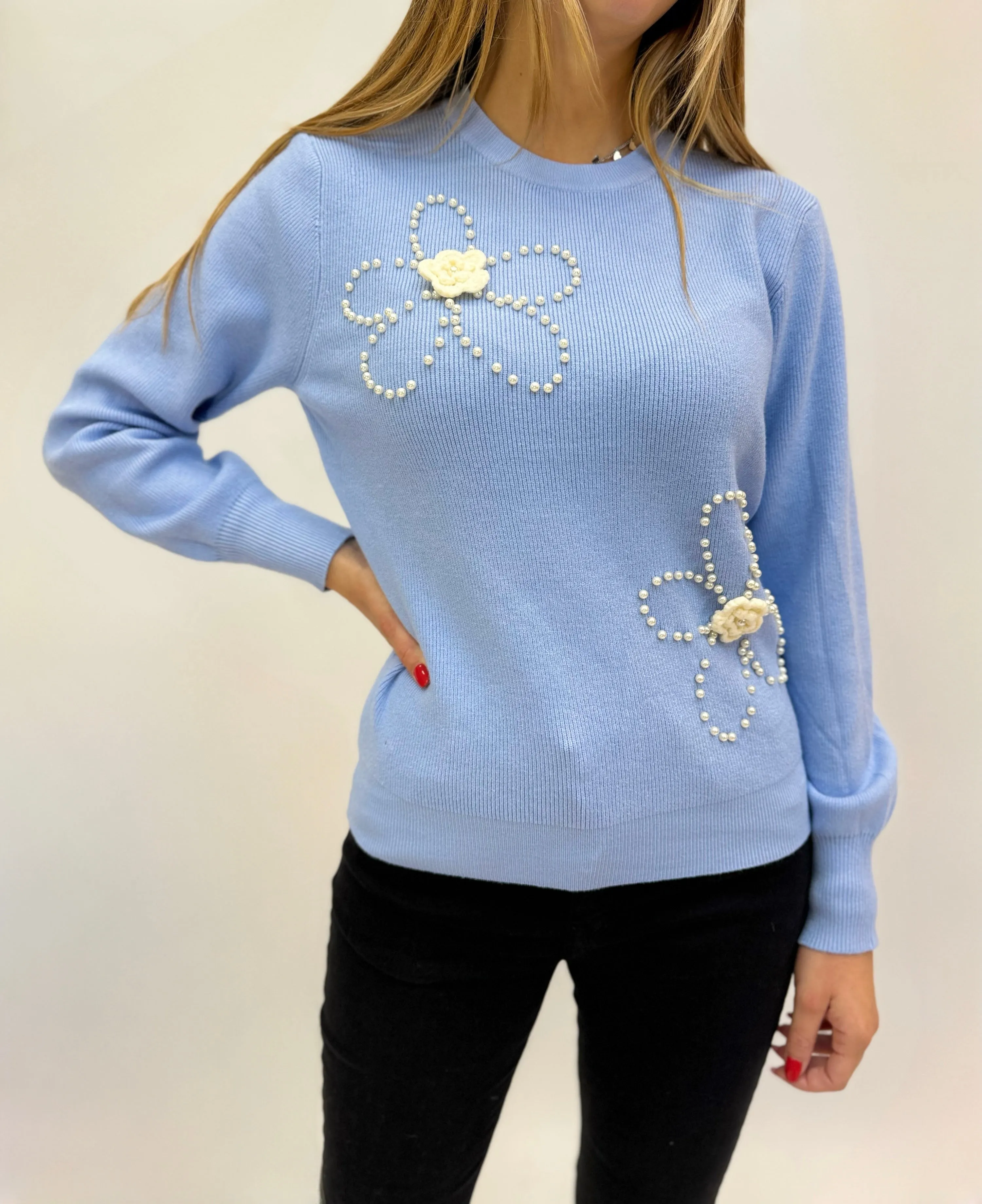 Maglione con dettagli perle