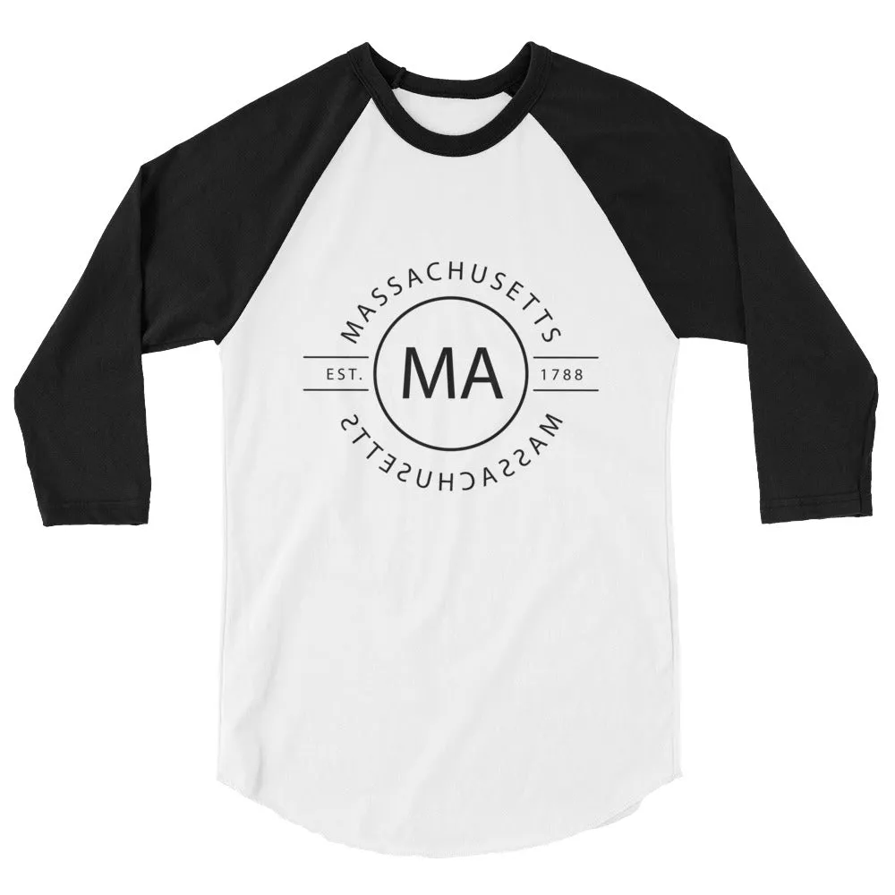 Massachusetts - 3/4 Sleeve Raglan Shirt - Reflections