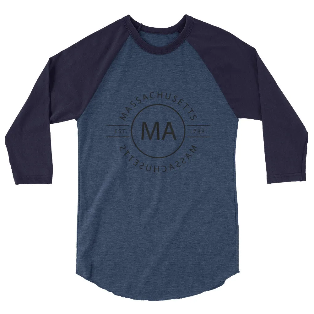 Massachusetts - 3/4 Sleeve Raglan Shirt - Reflections