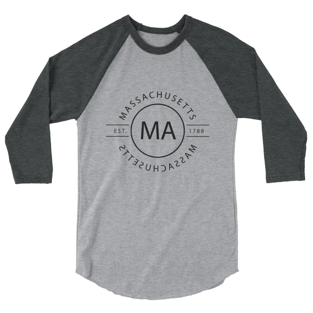 Massachusetts - 3/4 Sleeve Raglan Shirt - Reflections