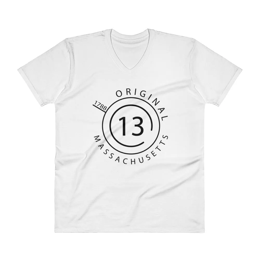 Massachusetts - V-Neck T-Shirt - Original 13