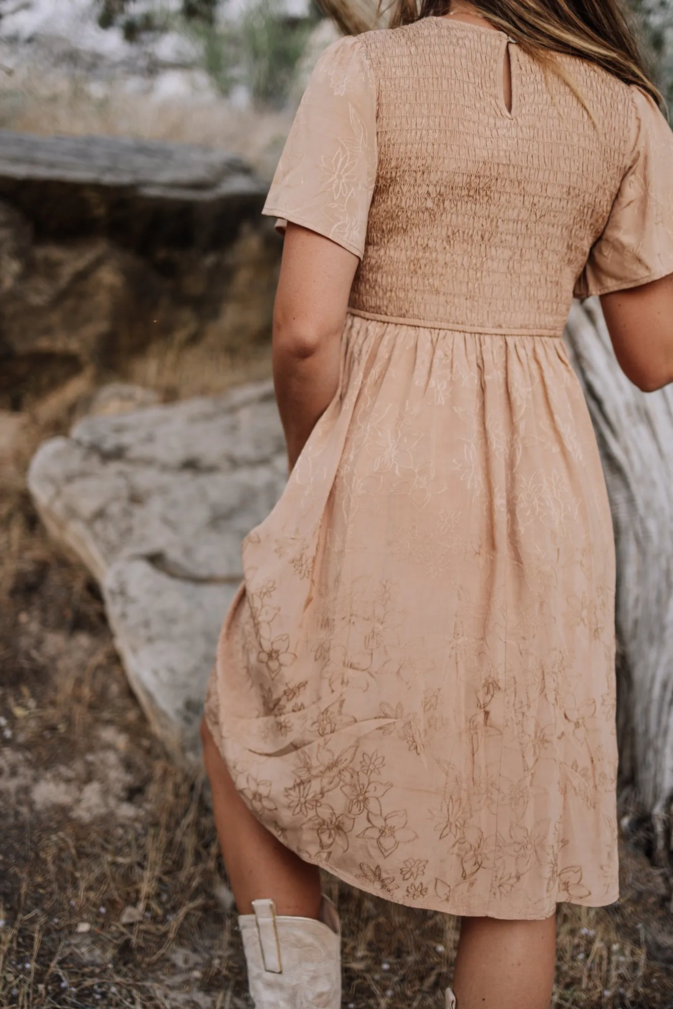 Maylee Dress in Apricot - Coming Soon