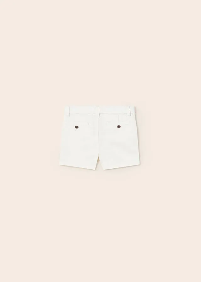 Mayoral Basic chino twill shorts for baby boy - Cream