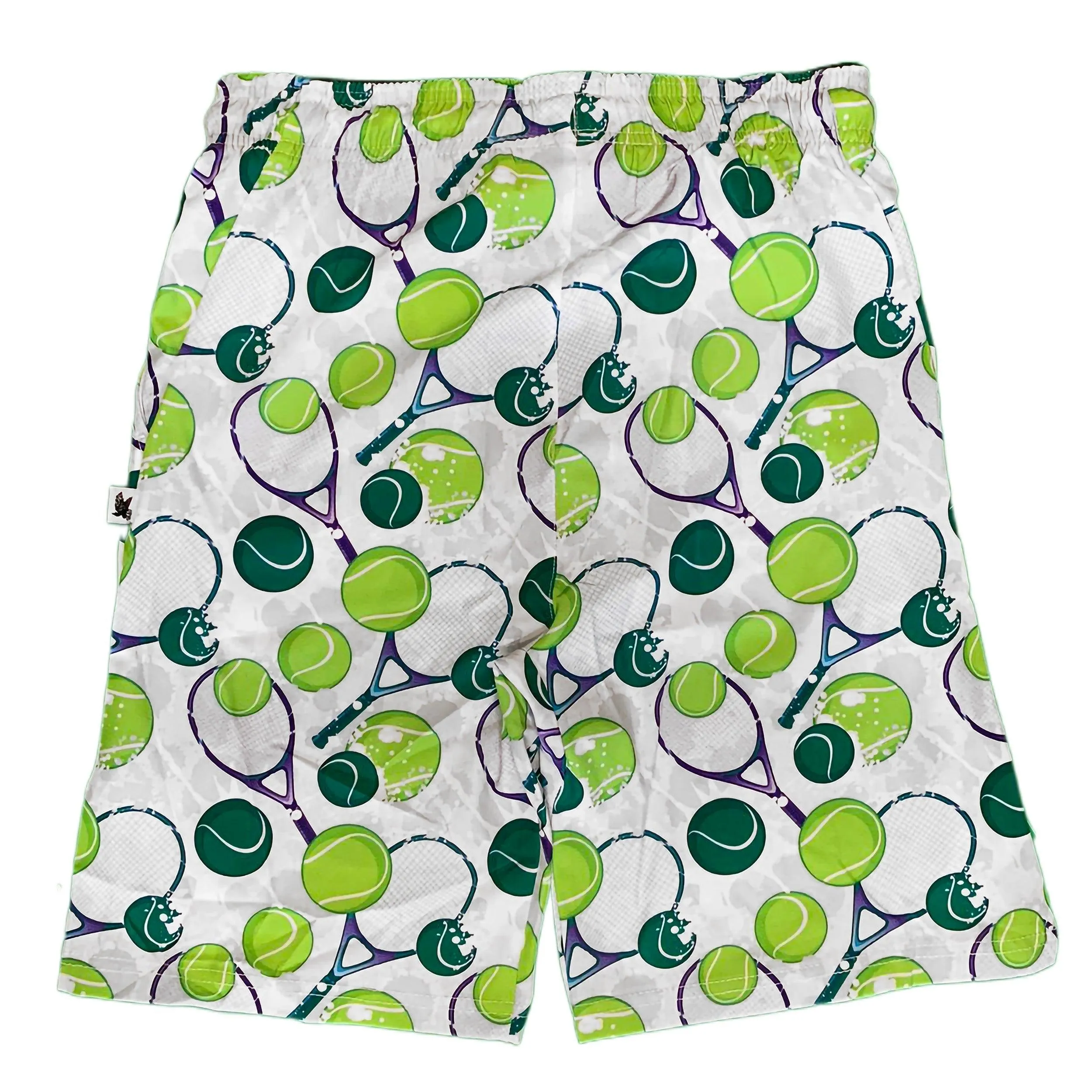 Mens Tennis Flow Print Short 7 White