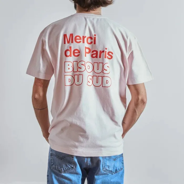 merci  |Unisex U-Neck Boat Neck Cotton Short Sleeves Logo T-Shirts