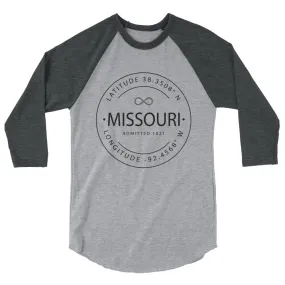 Missouri - 3/4 Sleeve Raglan Shirt - Latitude & Longitude