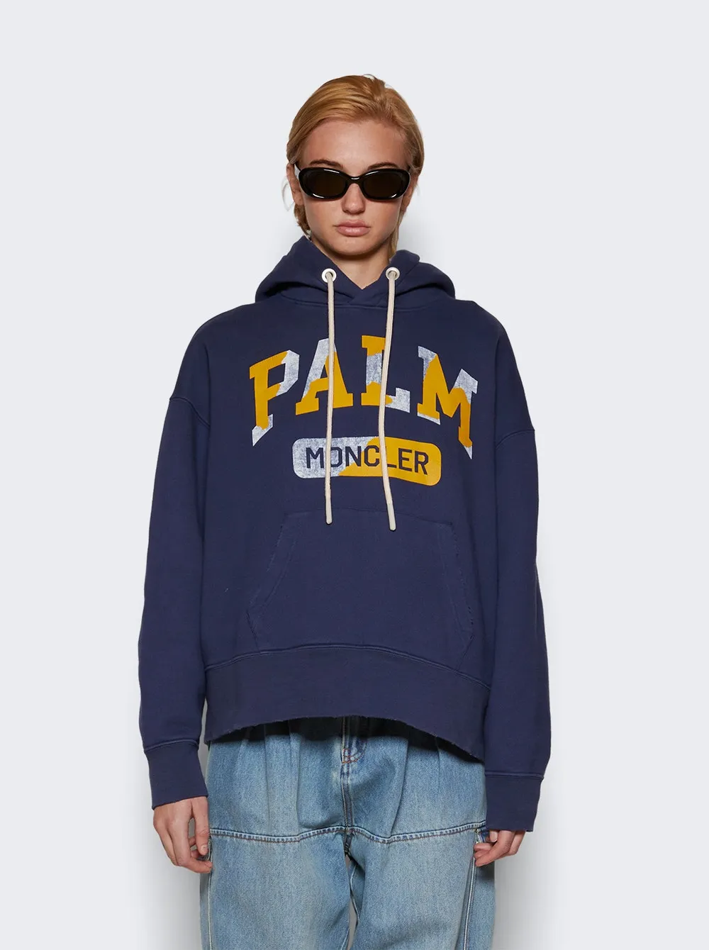 Moncler   X Palm Angels Hoodie Sweater Dark Blue 