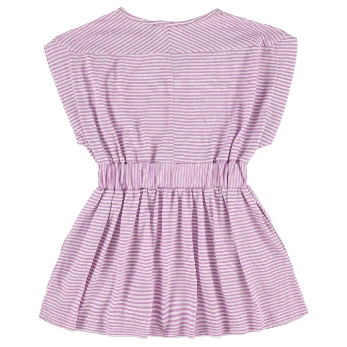 Morley Child Girl Soho Dress Orchid And Blush Stripes