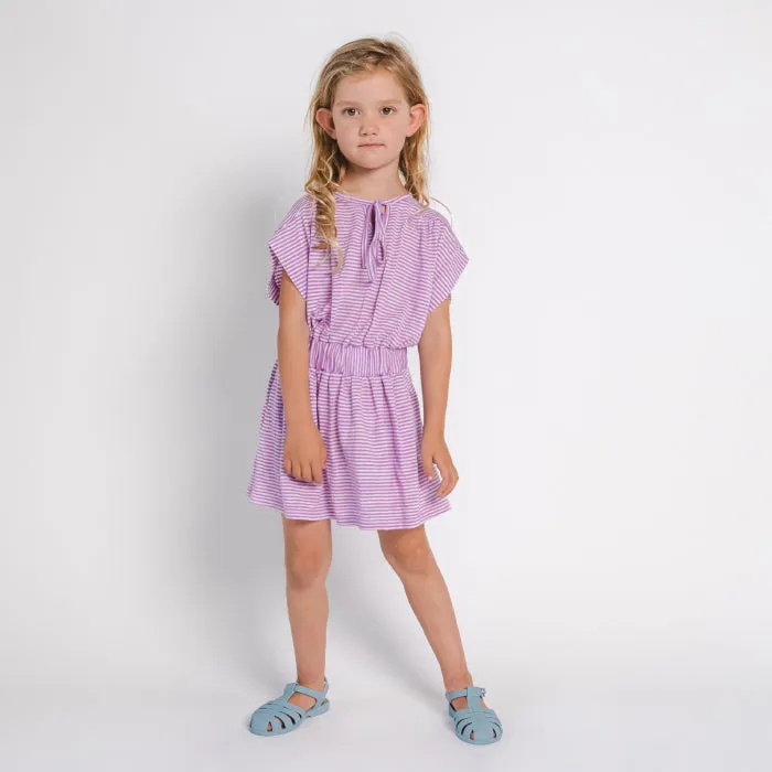 Morley Child Girl Soho Dress Orchid And Blush Stripes