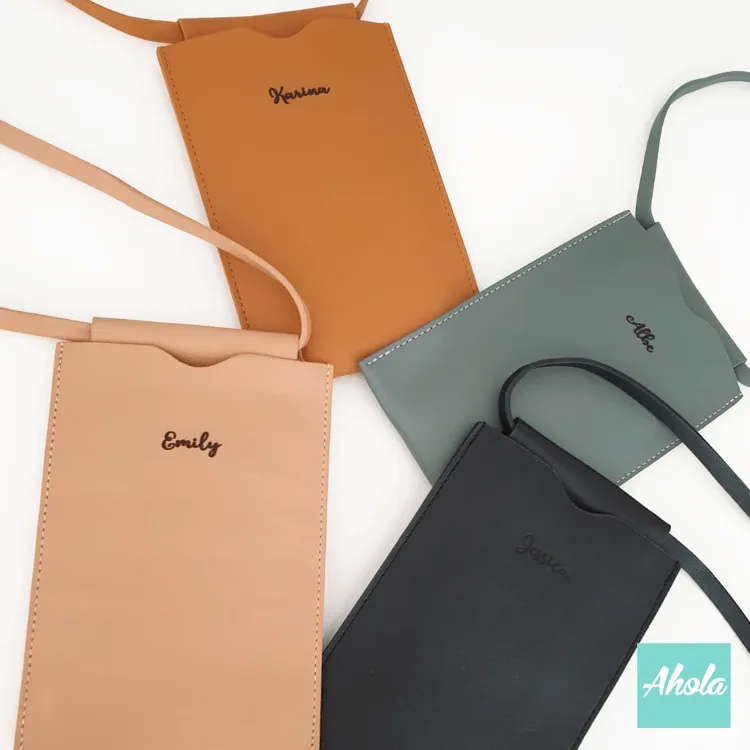 【Moss】Soft PU Leather Crossbody Bag 自訂名字斜肩包 (3-5個工作天完成)