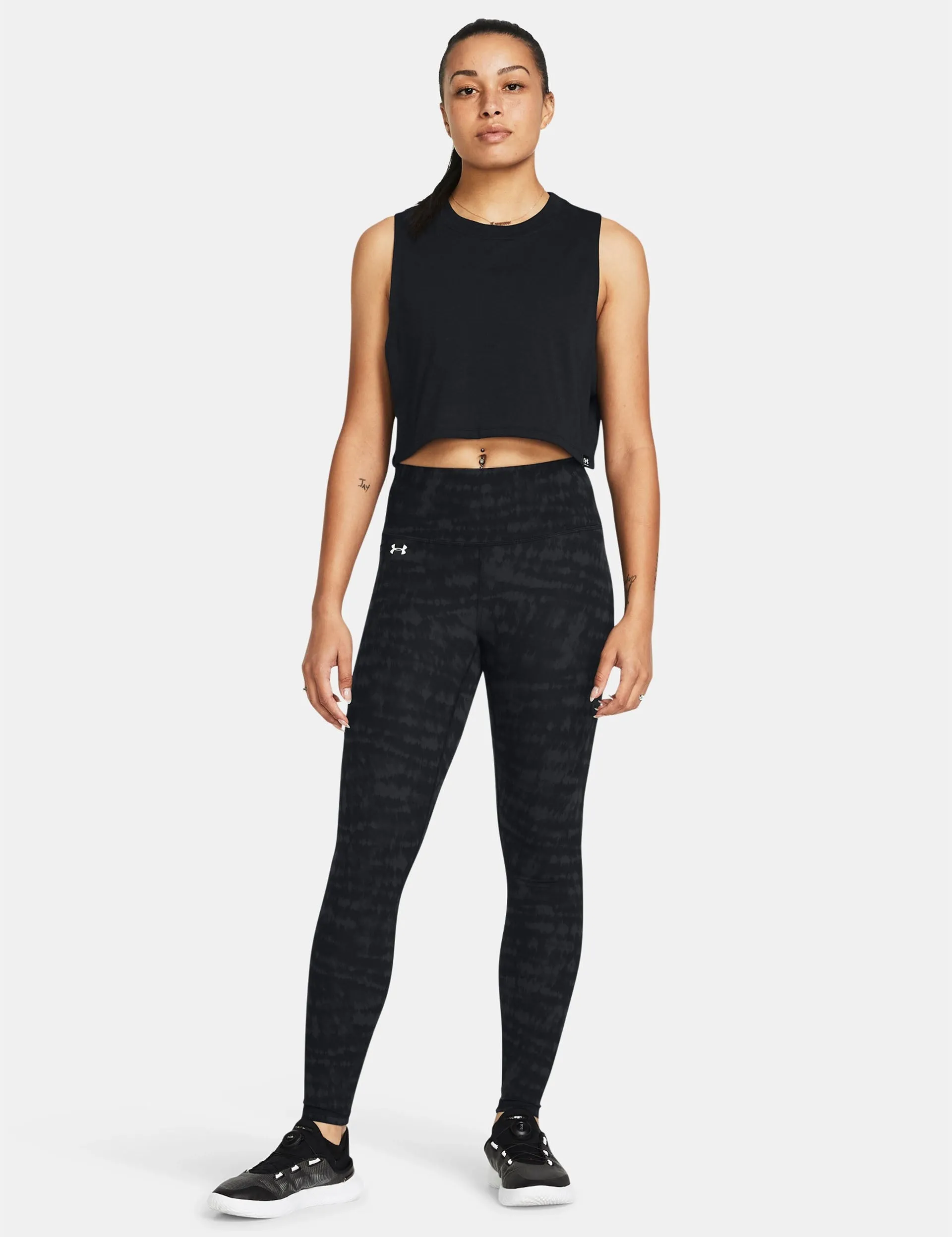 Motion Printed Leggings - Black/Anthracite