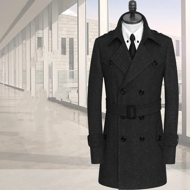 New Tweed Coat Men's Trench Coat