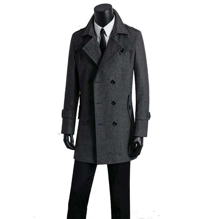 New Tweed Coat Men's Trench Coat