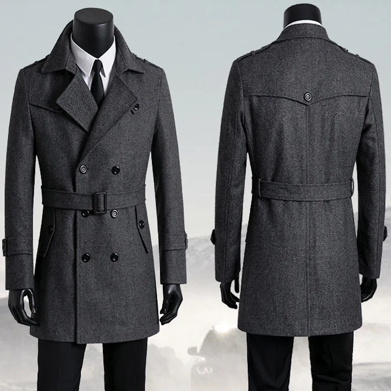 New Tweed Coat Men's Trench Coat