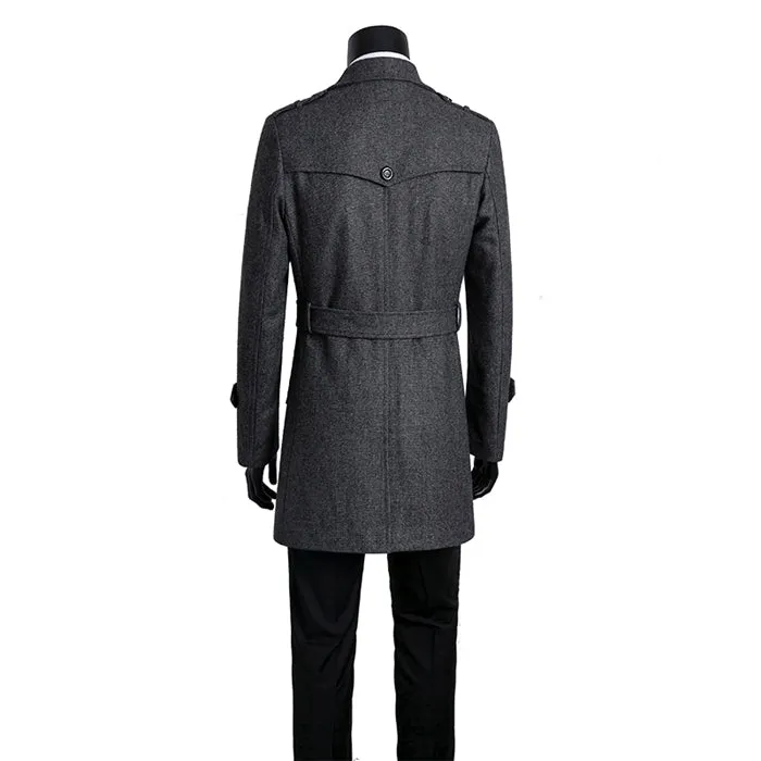 New Tweed Coat Men's Trench Coat