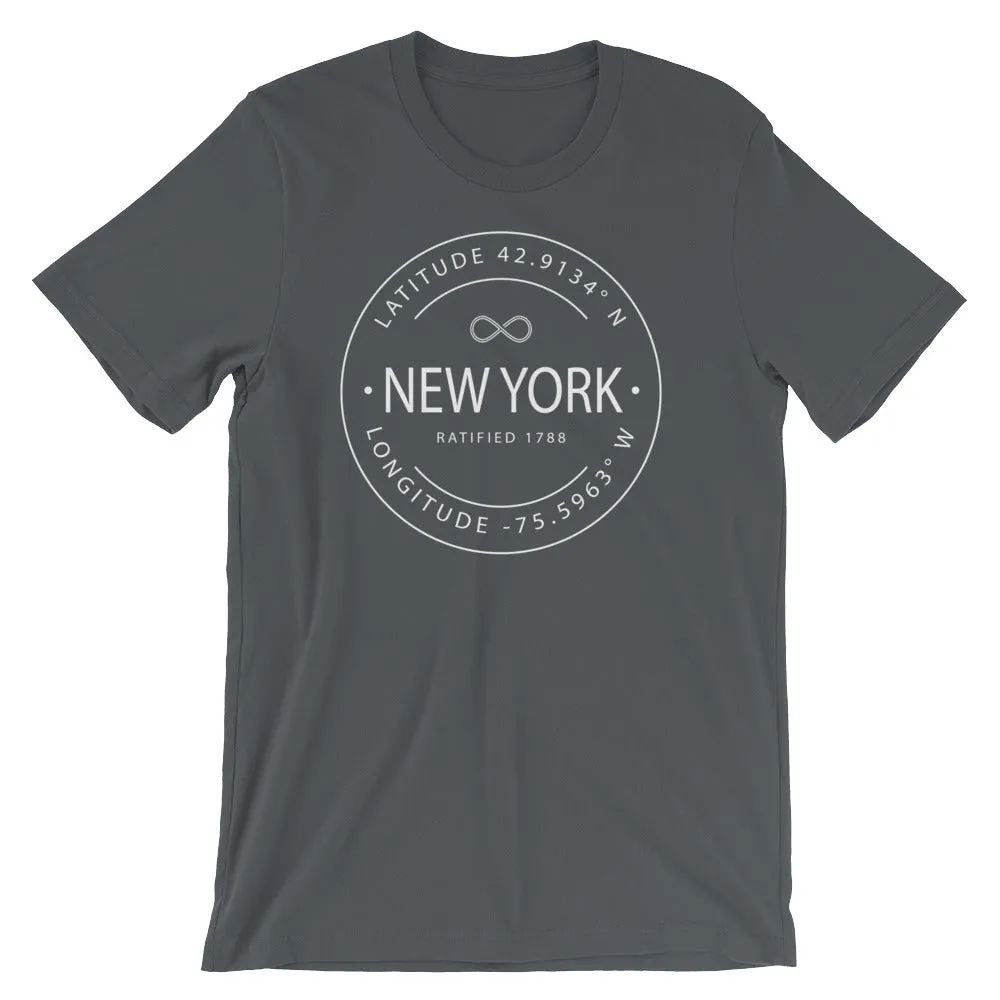 New York - Short-Sleeve Unisex T-Shirt - Latitude & Longitude