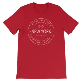 New York - Short-Sleeve Unisex T-Shirt - Latitude & Longitude