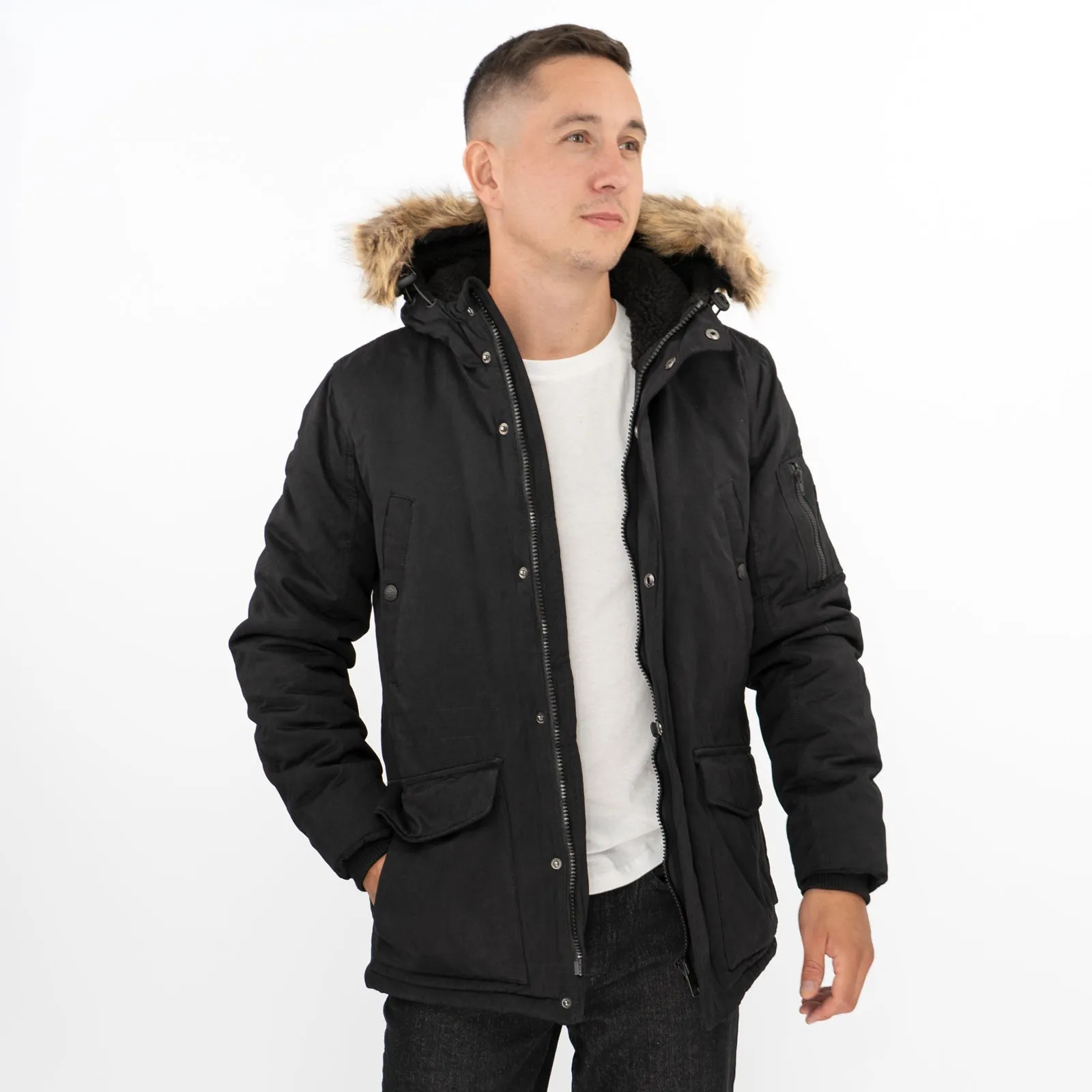 Next Men Parka Jacket Padded Shower Resistant