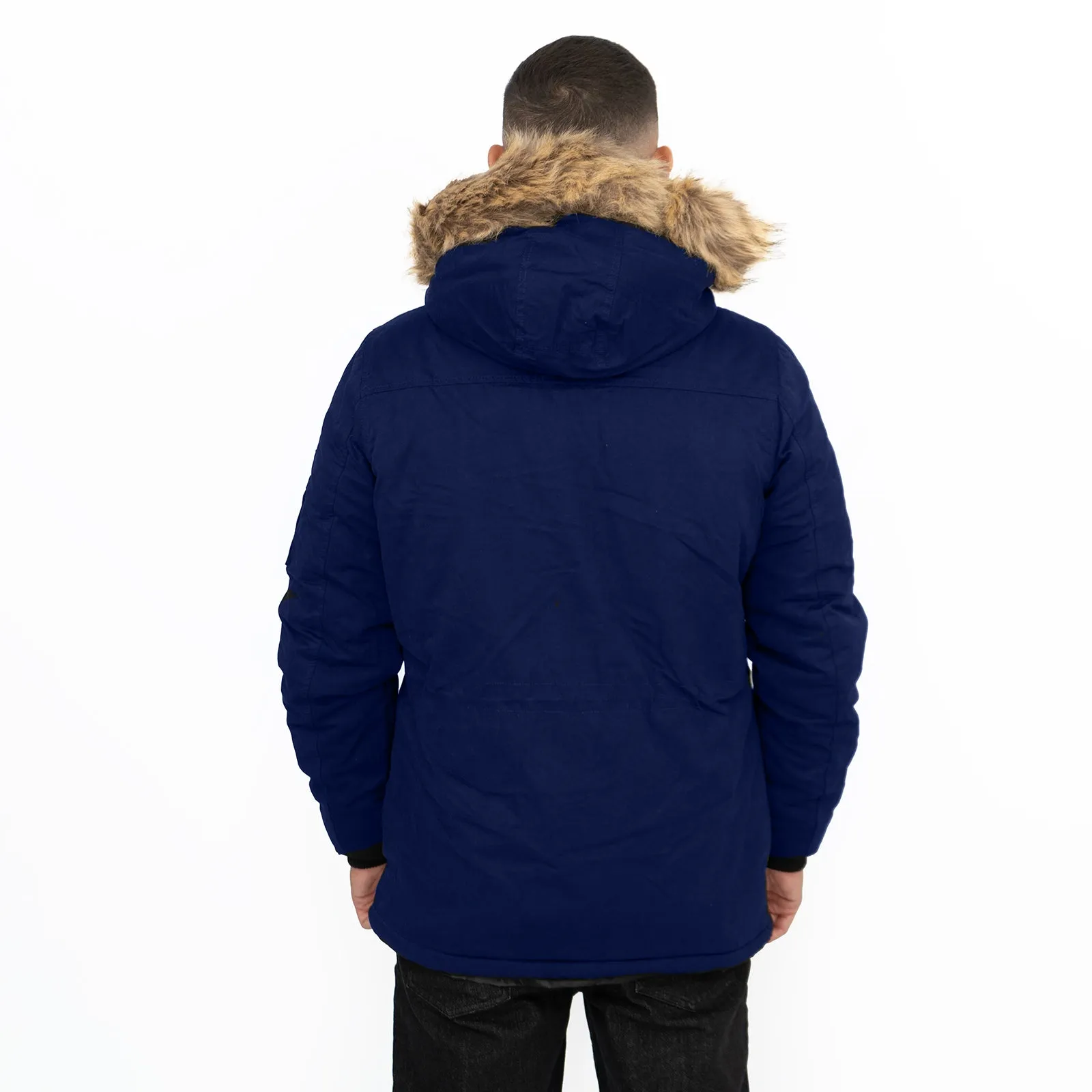 Next Men Parka Jacket Padded Shower Resistant