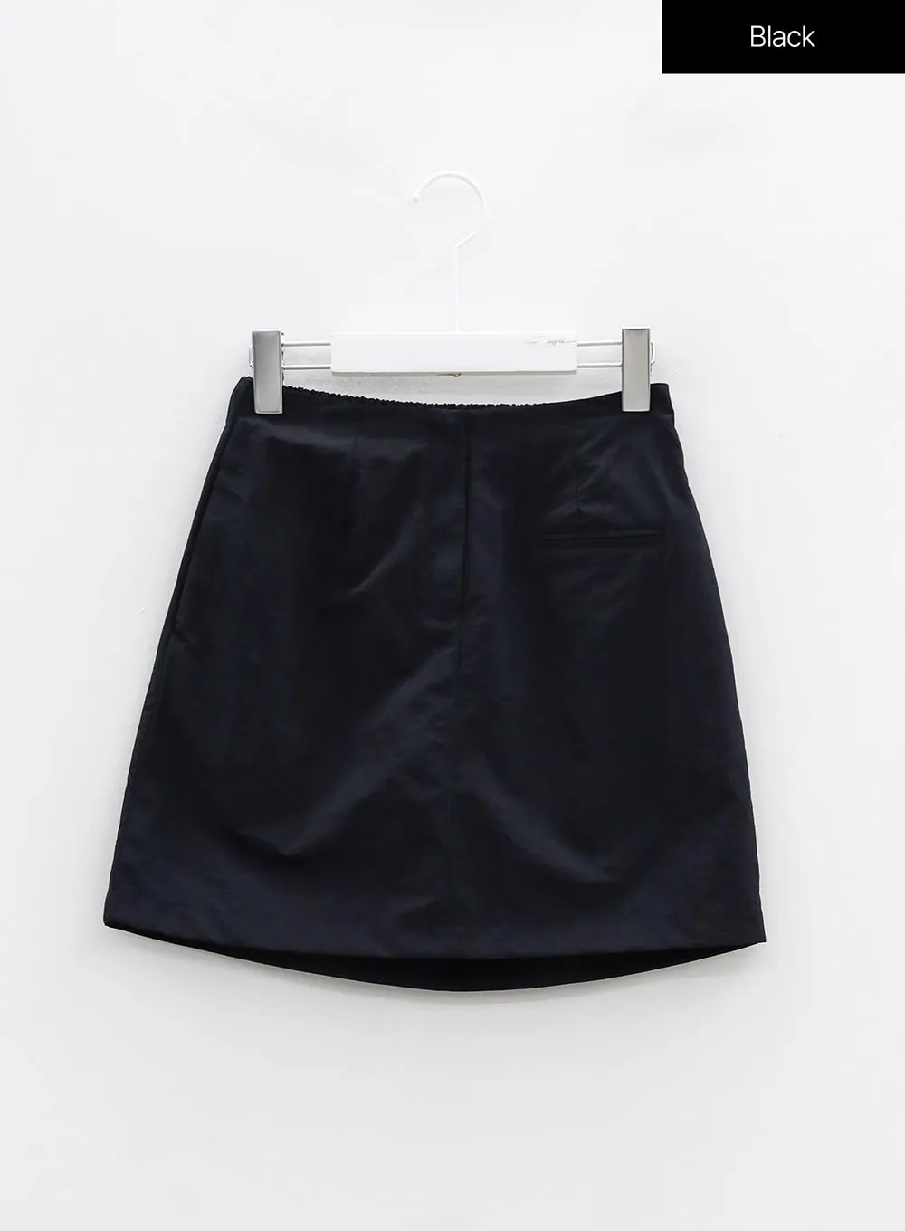 Nylon Set-up Skirt with Fake Pocket UU1407