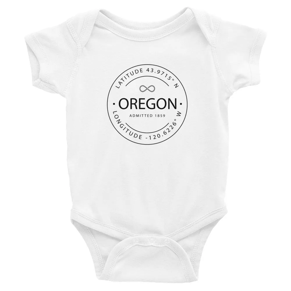 Oregon - Infant Bodysuit - Latitude & Longitude