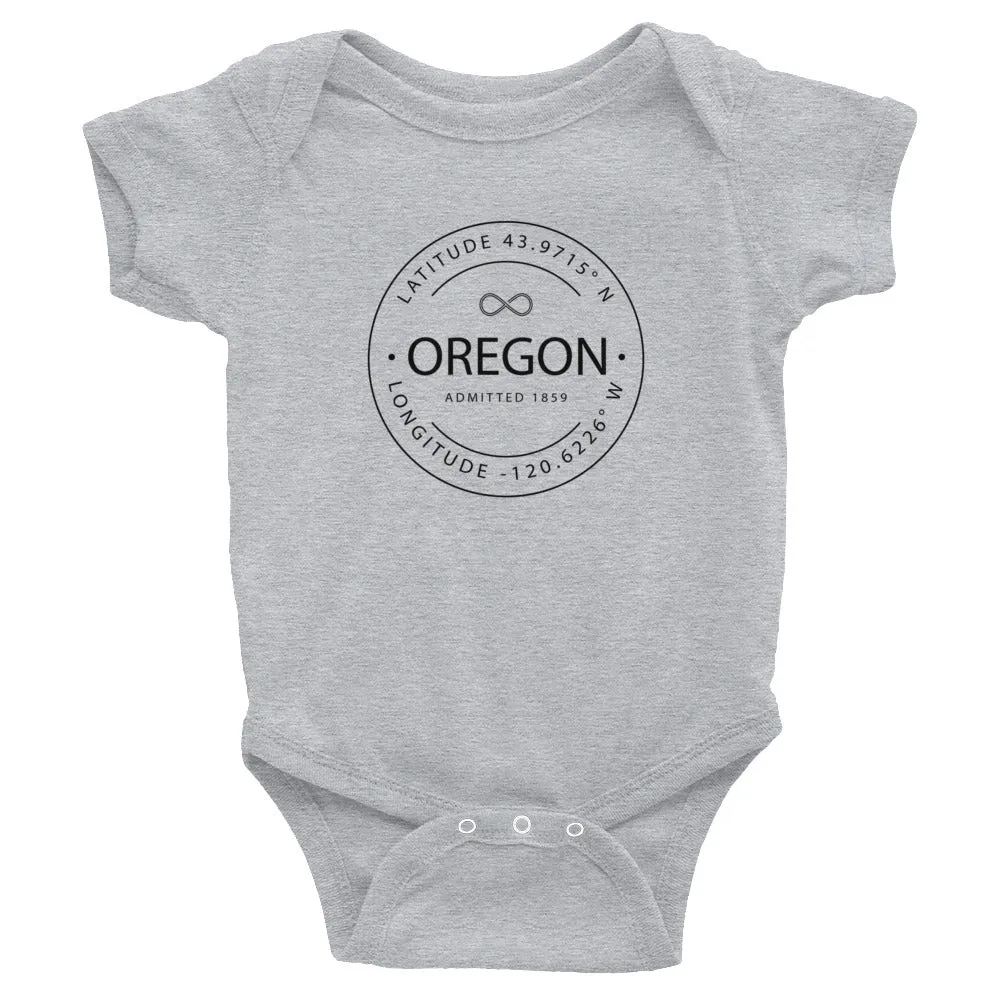 Oregon - Infant Bodysuit - Latitude & Longitude