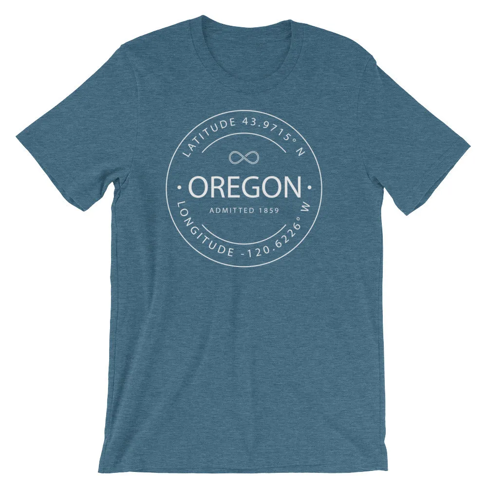 Oregon - Short-Sleeve Unisex T-Shirt - Latitude & Longitude