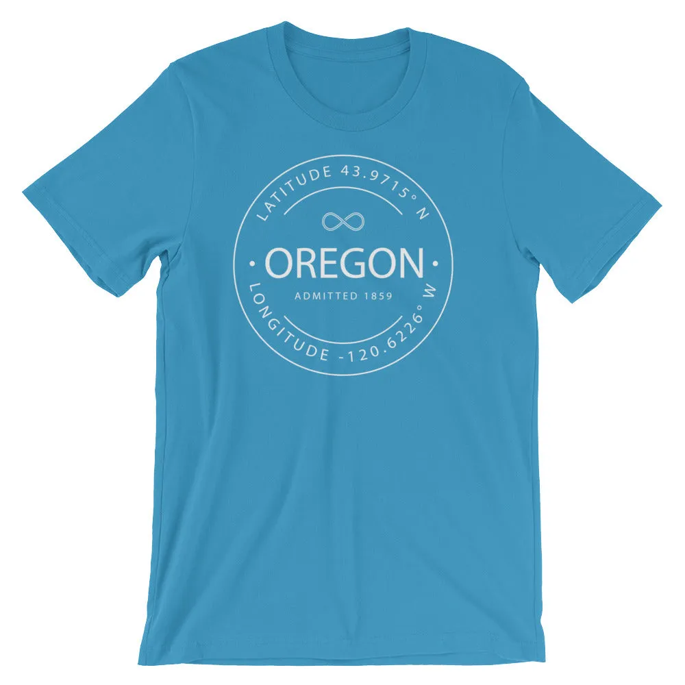 Oregon - Short-Sleeve Unisex T-Shirt - Latitude & Longitude