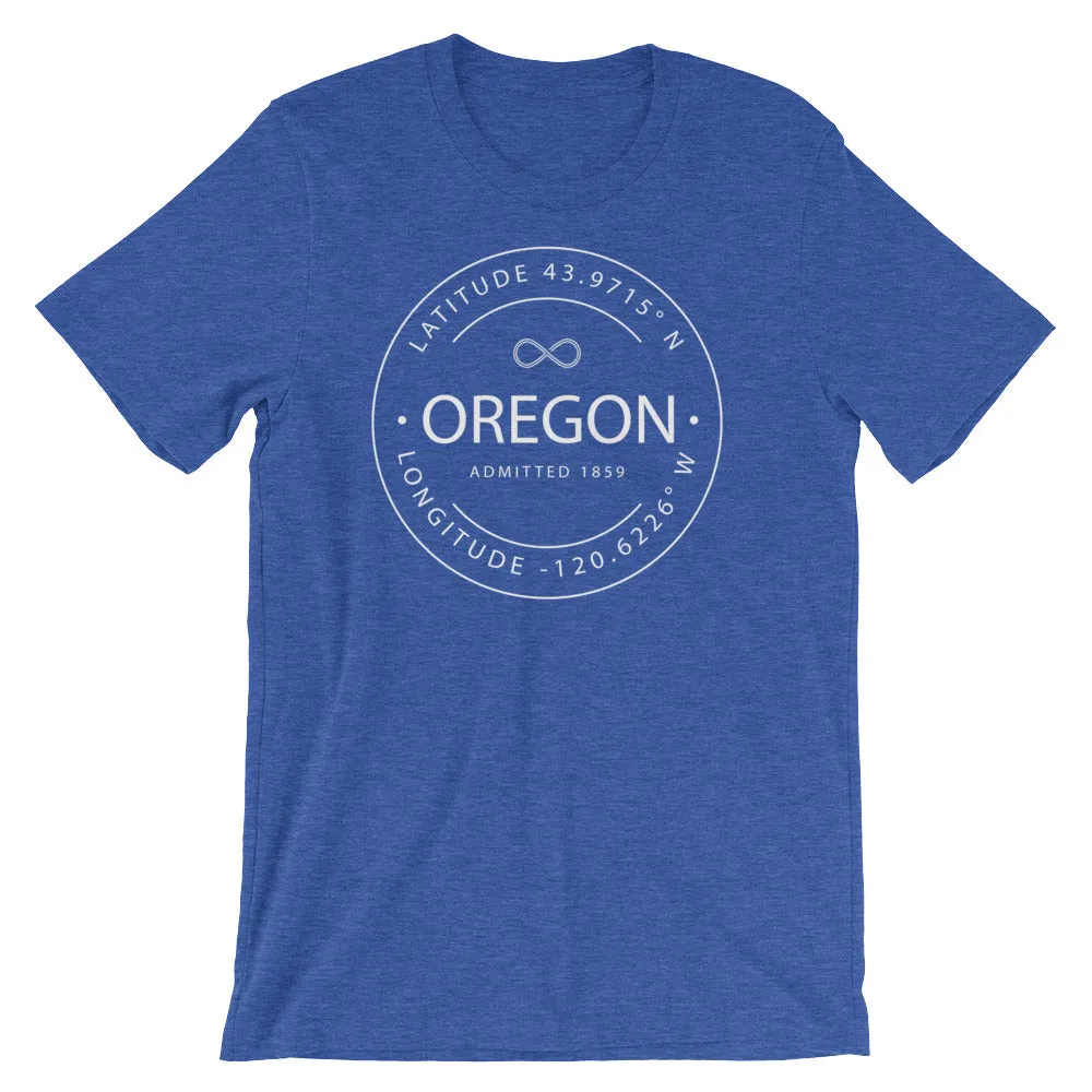 Oregon - Short-Sleeve Unisex T-Shirt - Latitude & Longitude