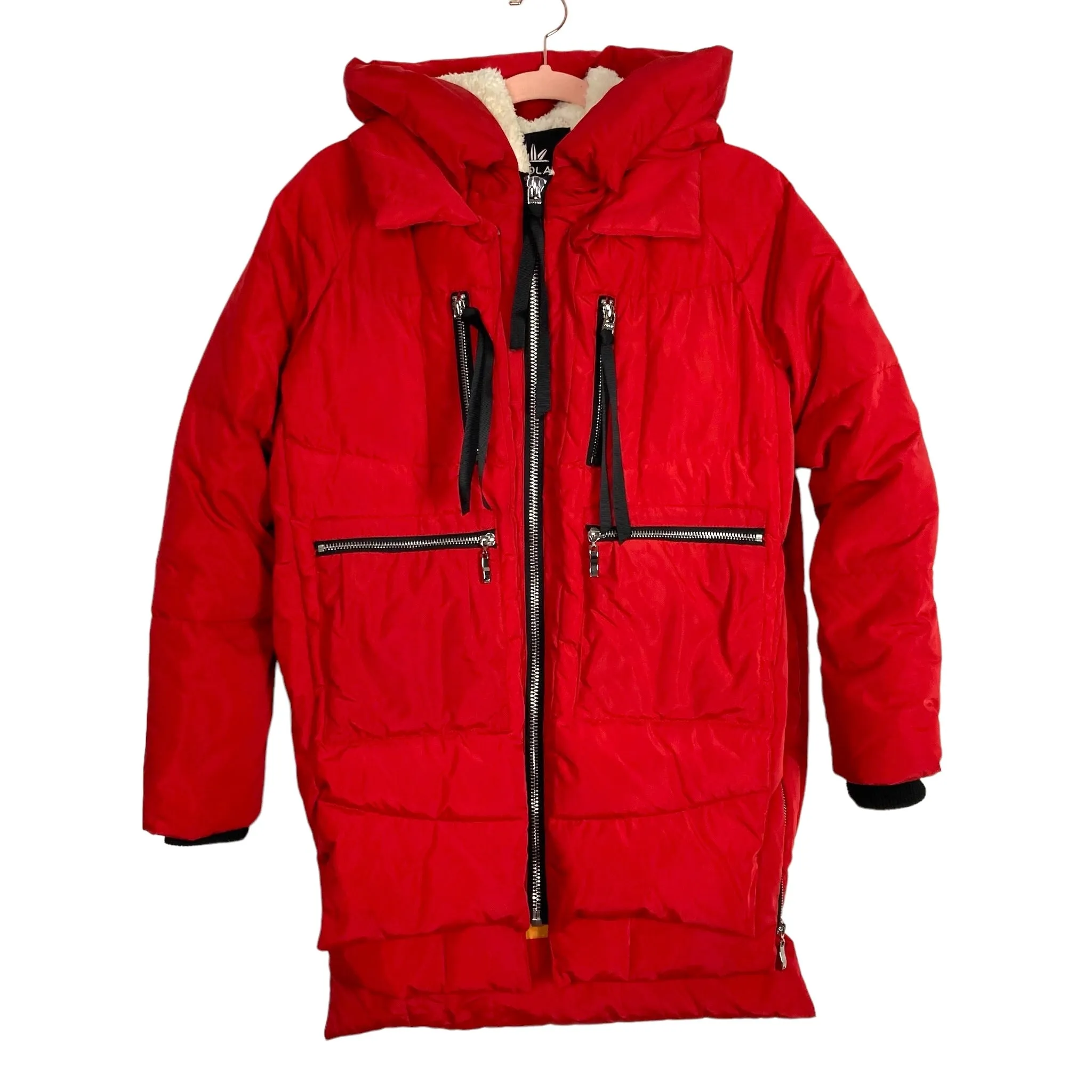 Orolay Red Hooded Duck Down Puffer Jacket- Size 2XS