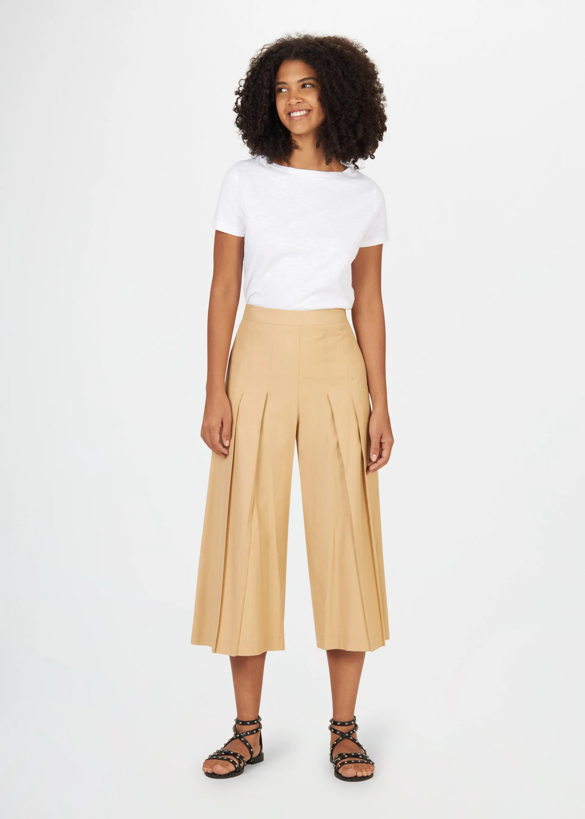 Pantaloni ampi cropped