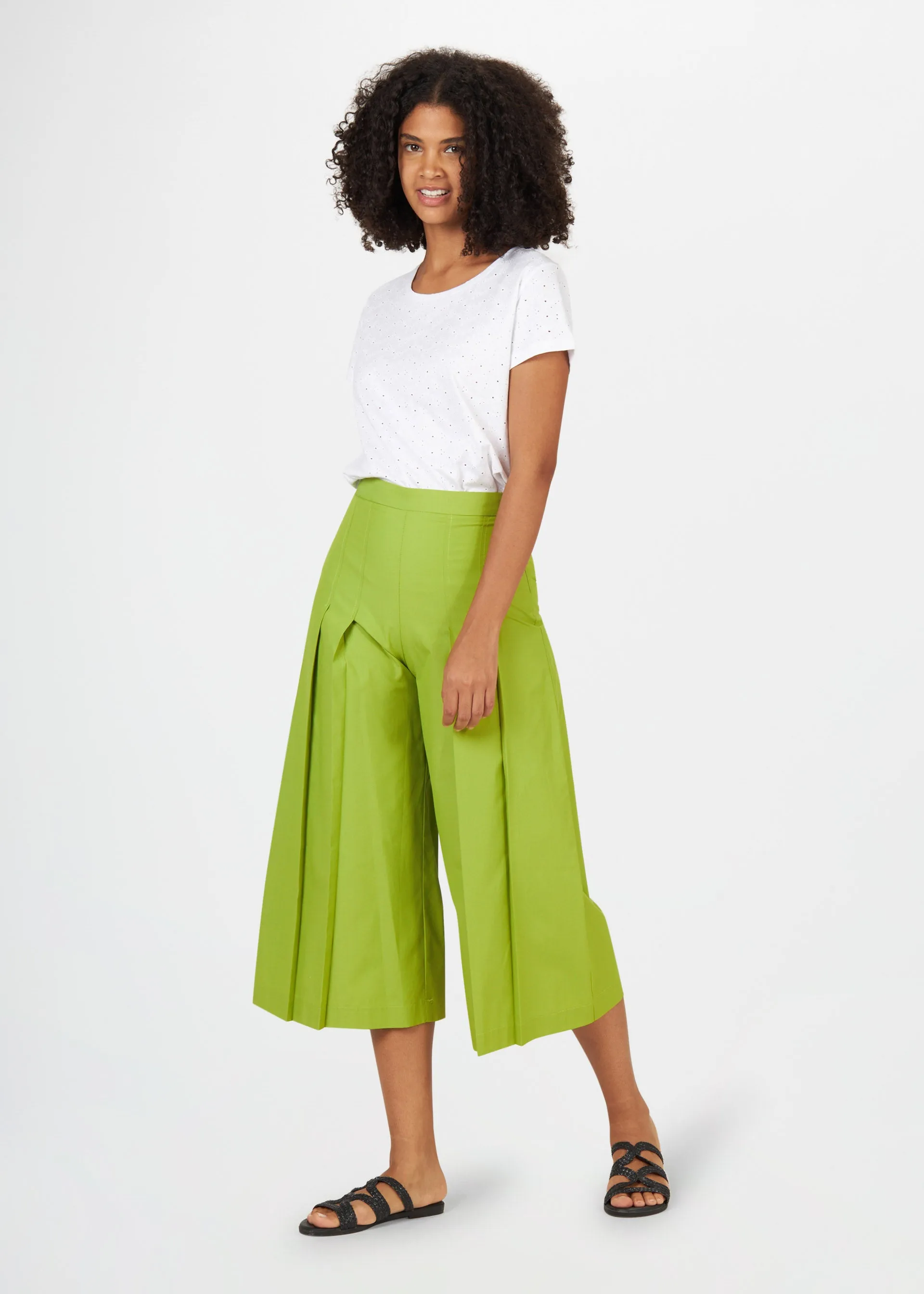 Pantaloni ampi cropped