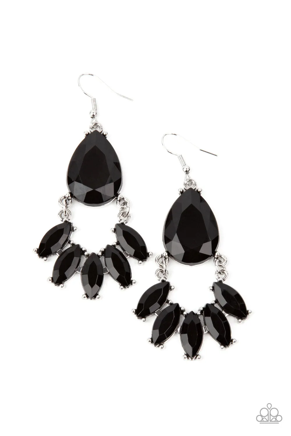 Paparazzi Accessories - POWERHOUSE Call - Black Earrings