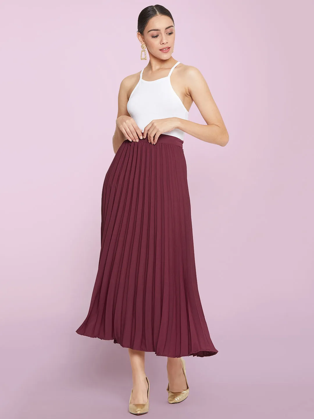 Pleated Midi Skirt